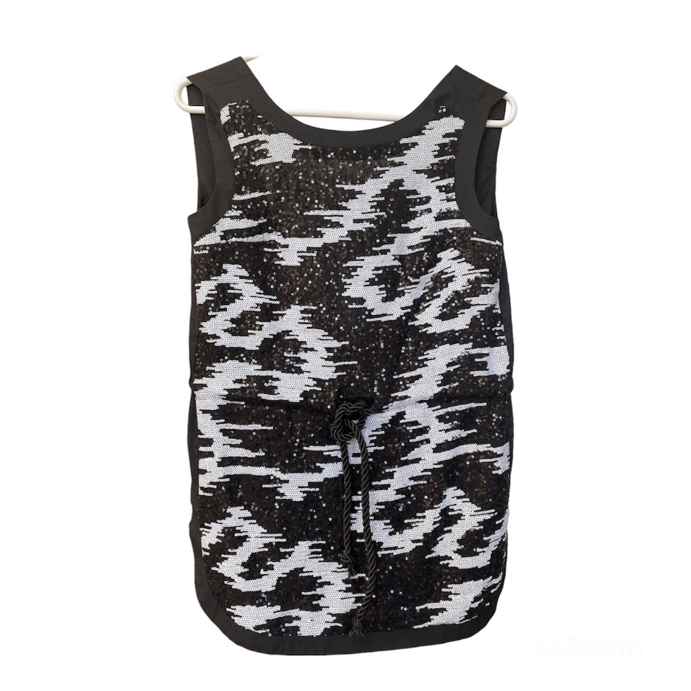 Hype Black Sequin Lined Open Back Top Size XS Woman's